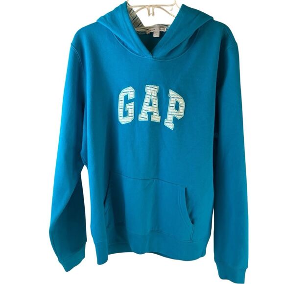 Gap youth large Lg stretch sweatshirt hoodie turquoise rn#54023 - Picture 1 of 7